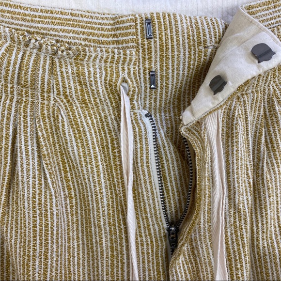 FREE PEOPLE• Light at Sunrise‎ Paper Bag Woven Tapered Pant Size 0 Yellow/Cream - Picture 8 of 13